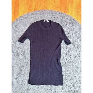 Everlane Navy 100% Merino Wool Short Sleeve Ribbed T-Shirt Size L